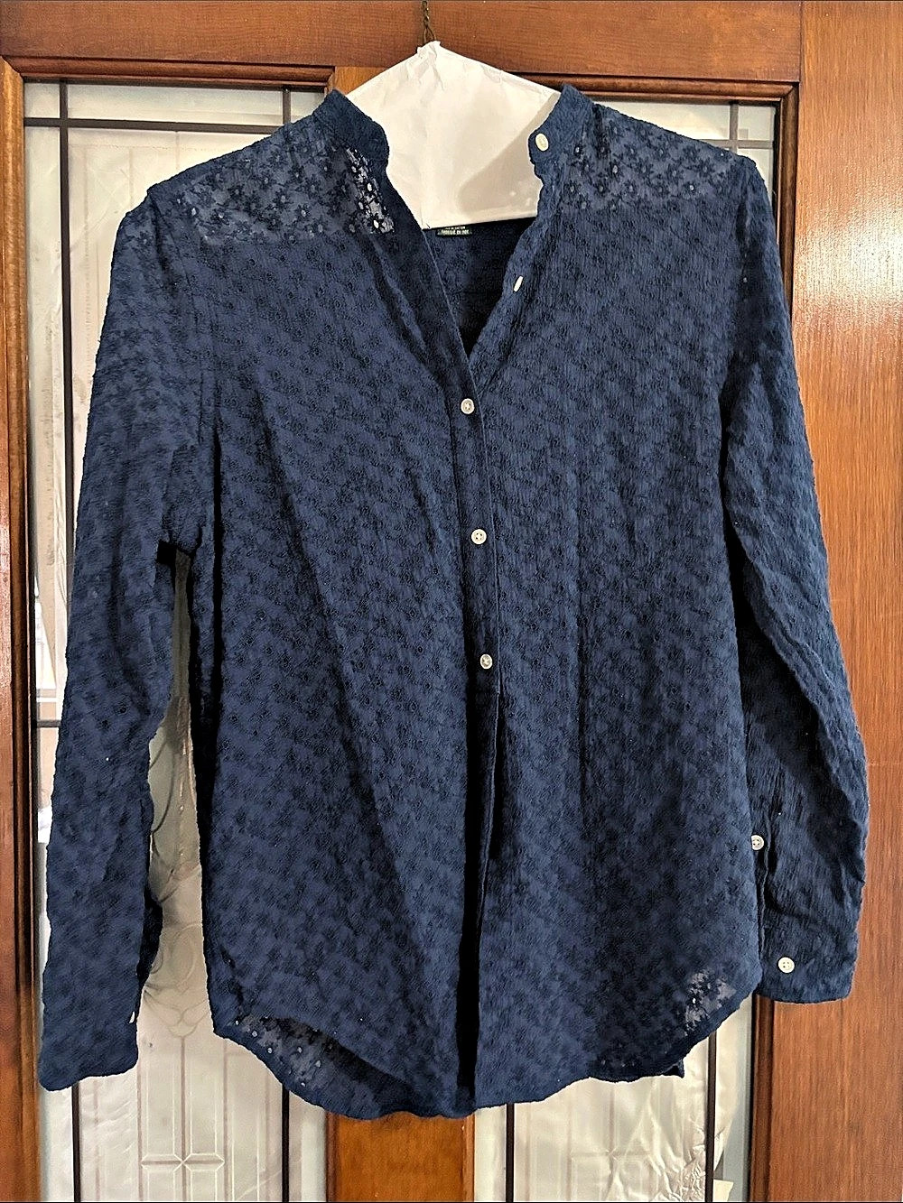 Lauren Ralph Lauren Eyelet Blouse in Blue Small Like New